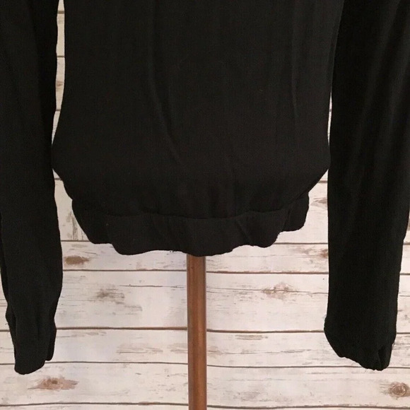 LA HEARTS Women Long Sleeve Open Front Zip-Up Black Casual Shirt Top Size Medium - Picture 8 of 12